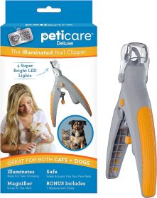 Allstar Innovations PetiCare LED Light Pet Nail Clipper- Great For Trimming Cats & Dogs Nails & Claws, 5X Magnification That Doubles As A Nail Trapper